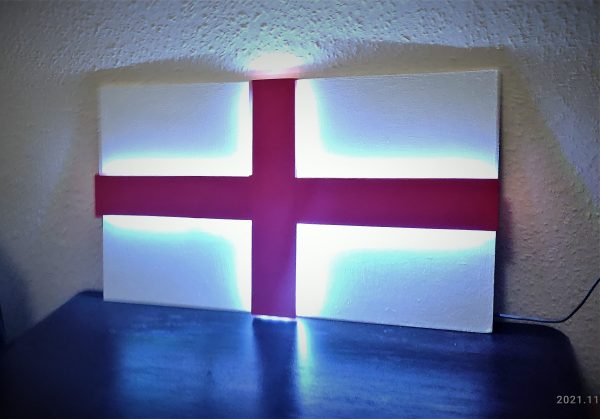 England 3D Flag with sound-sensitive LED effects – British 3D Handmade Flag - Image 3