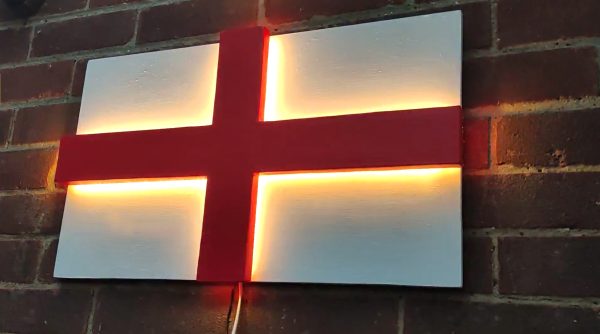 England 3D Flag with sound-sensitive LED effects – British 3D Handmade Flag